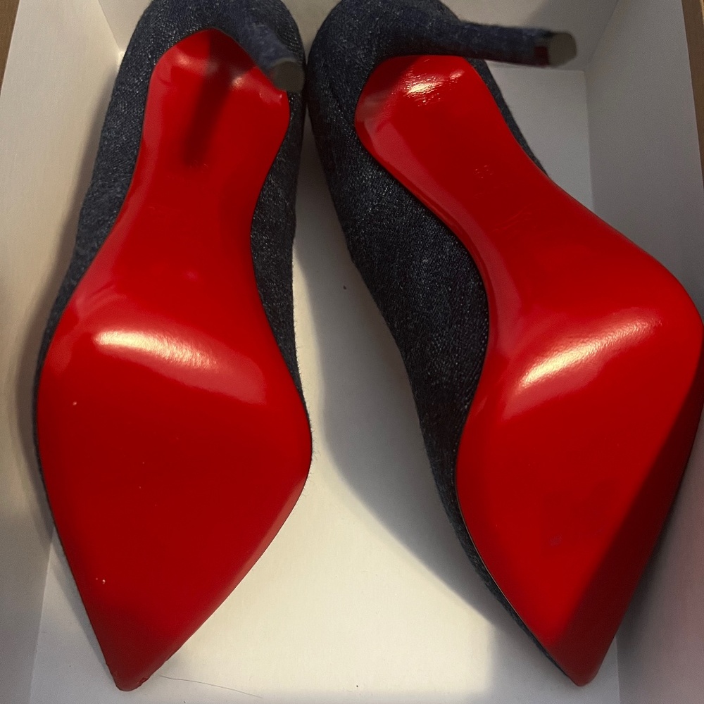 Christian Louboutin - KATE 120 MISS DENIM/LINING DENIM/LIN SABA GOLD - Picture 3 of 4